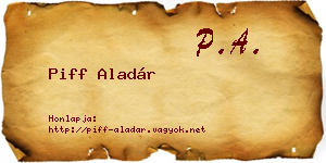 Piff Aladár névjegykártya